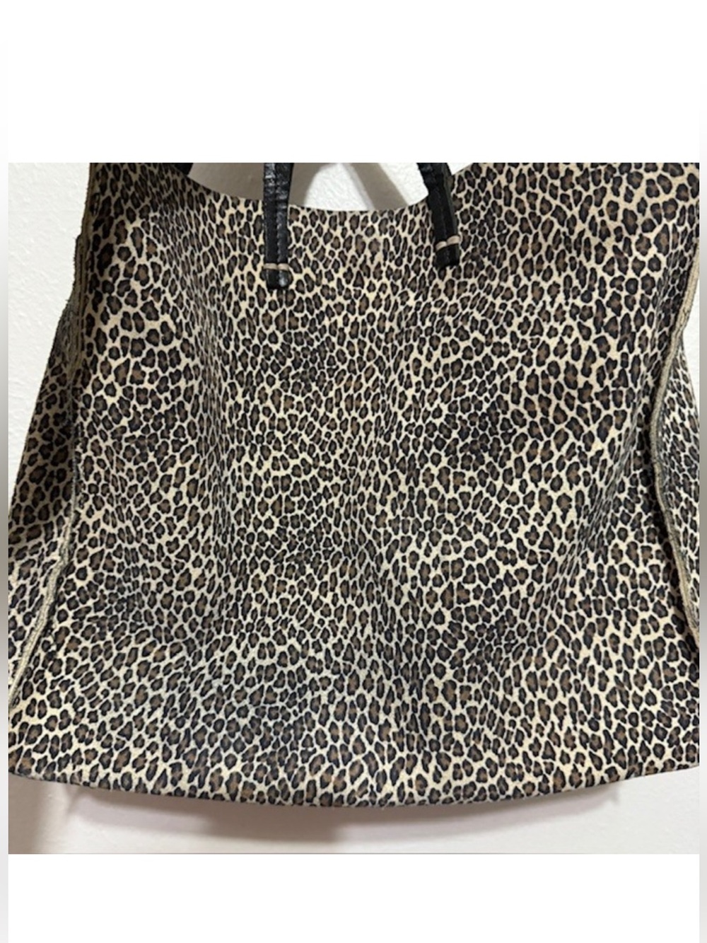 Clare V Marcelle Suede Simple Tote Leopard Print Large Shoulder Bag - Picture 4 of 7